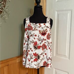 LOFT Red Boxy Tank Top with Relaxed Fit